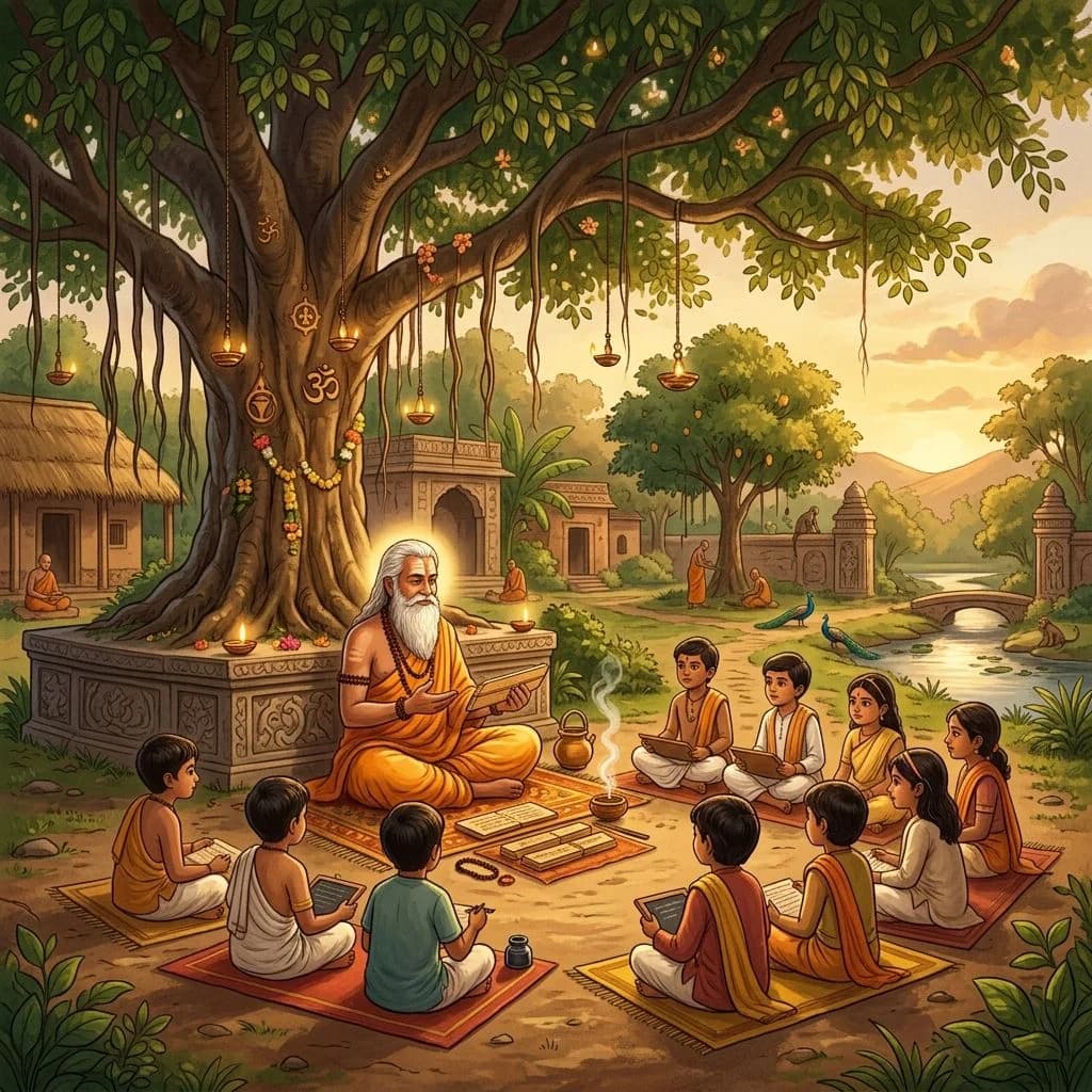 Gurukul — the classical setting in which the 64 kalas were taught
