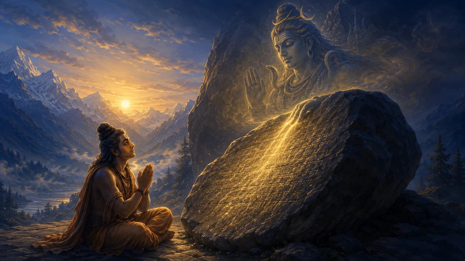 Vasugupta receiving the Shiva Sutras — Kashmir Shaivism