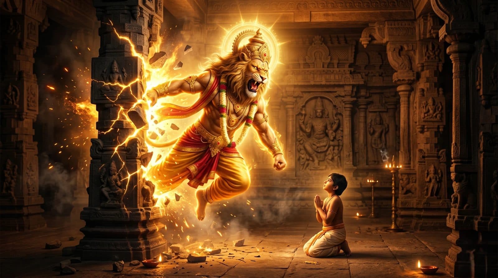 Narasimha the Man-Lion avatar of Vishnu - Ashta Narasimha sacred kshetras