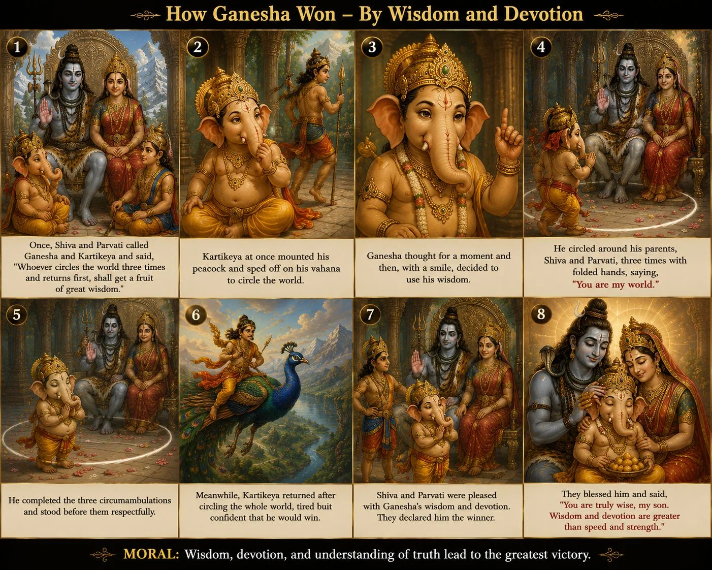 Ganesha's race around the world