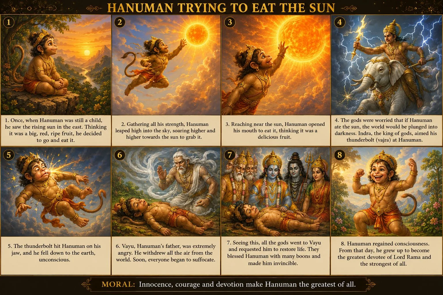 Baby Hanuman tries to eat the sun