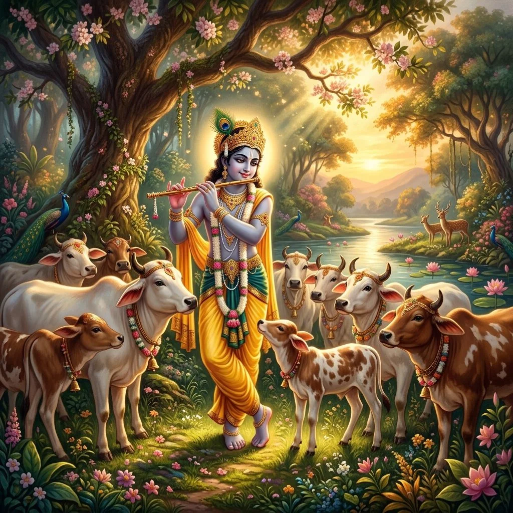 Krishna with the Bhagavad Gita