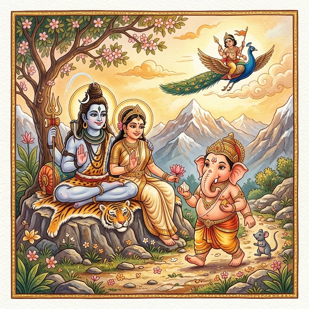 Ganesha's race around the world