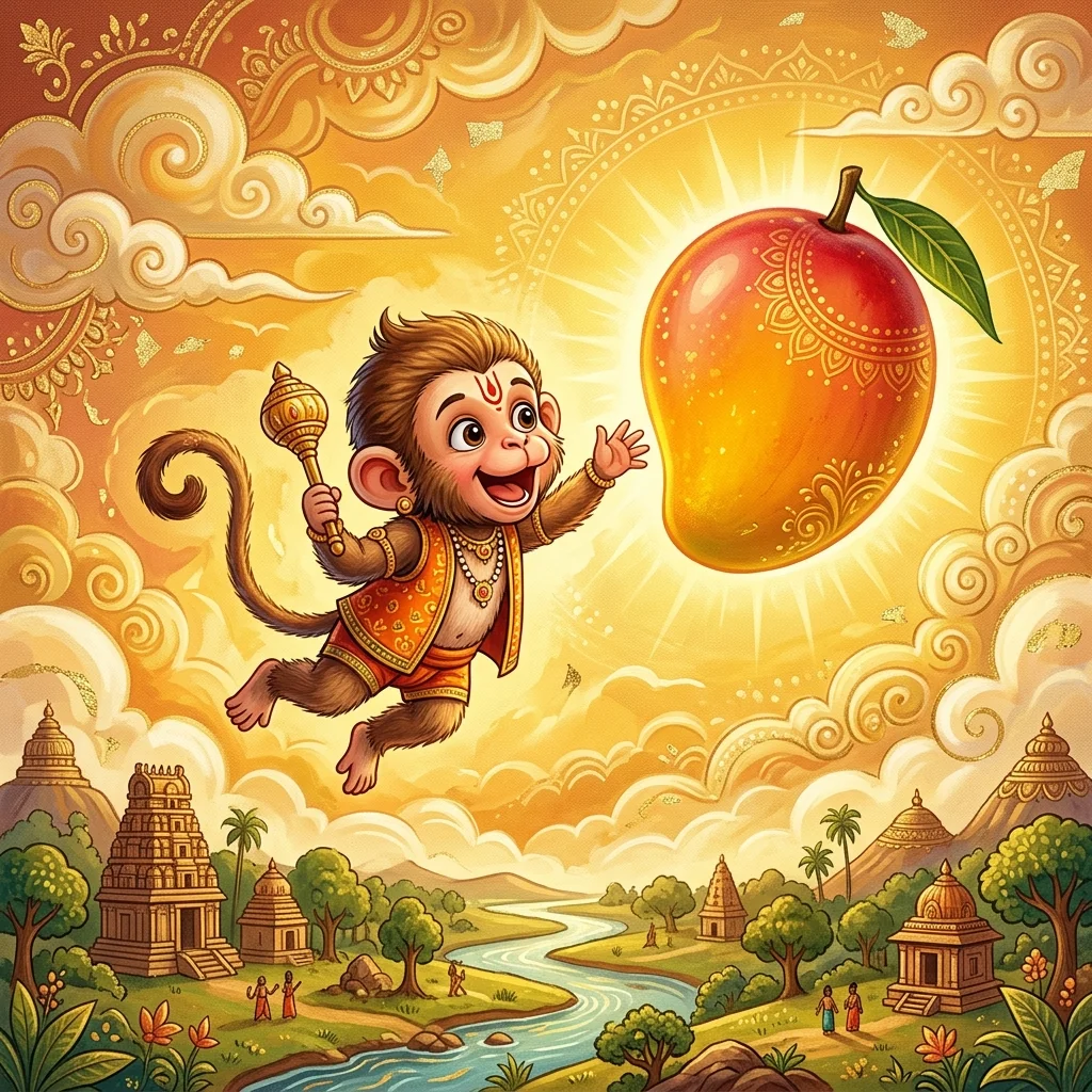 Baby Hanuman tries to eat the sun